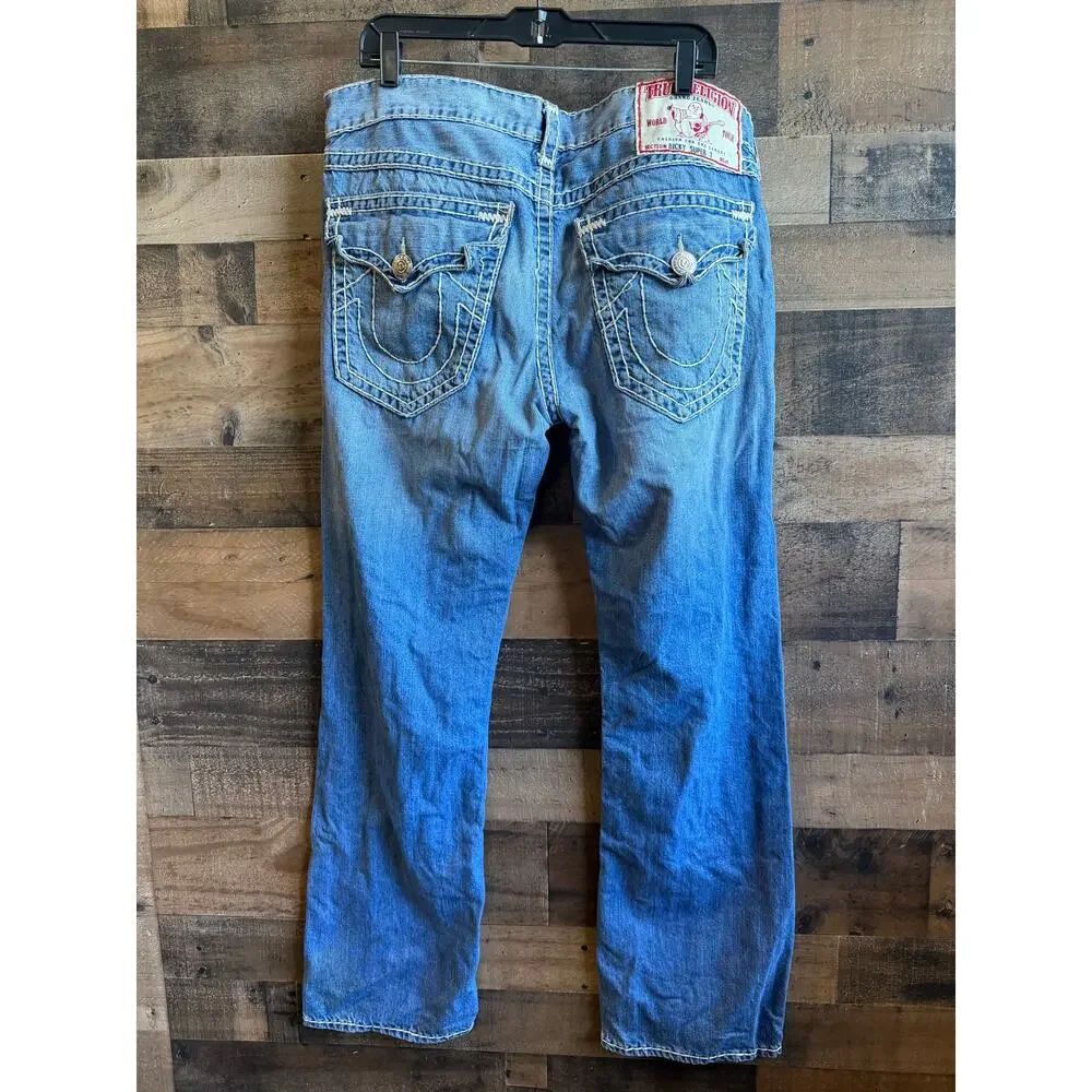 True Religion Ricky Super T Straight Leg Denim Jeans - Size 38 - (Made in USA)